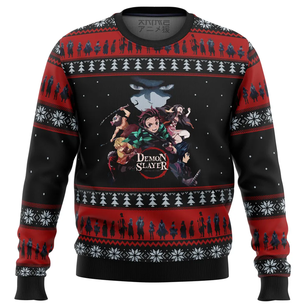 Demon Slayer Poster Ugly Christmas Sweater - Teepro