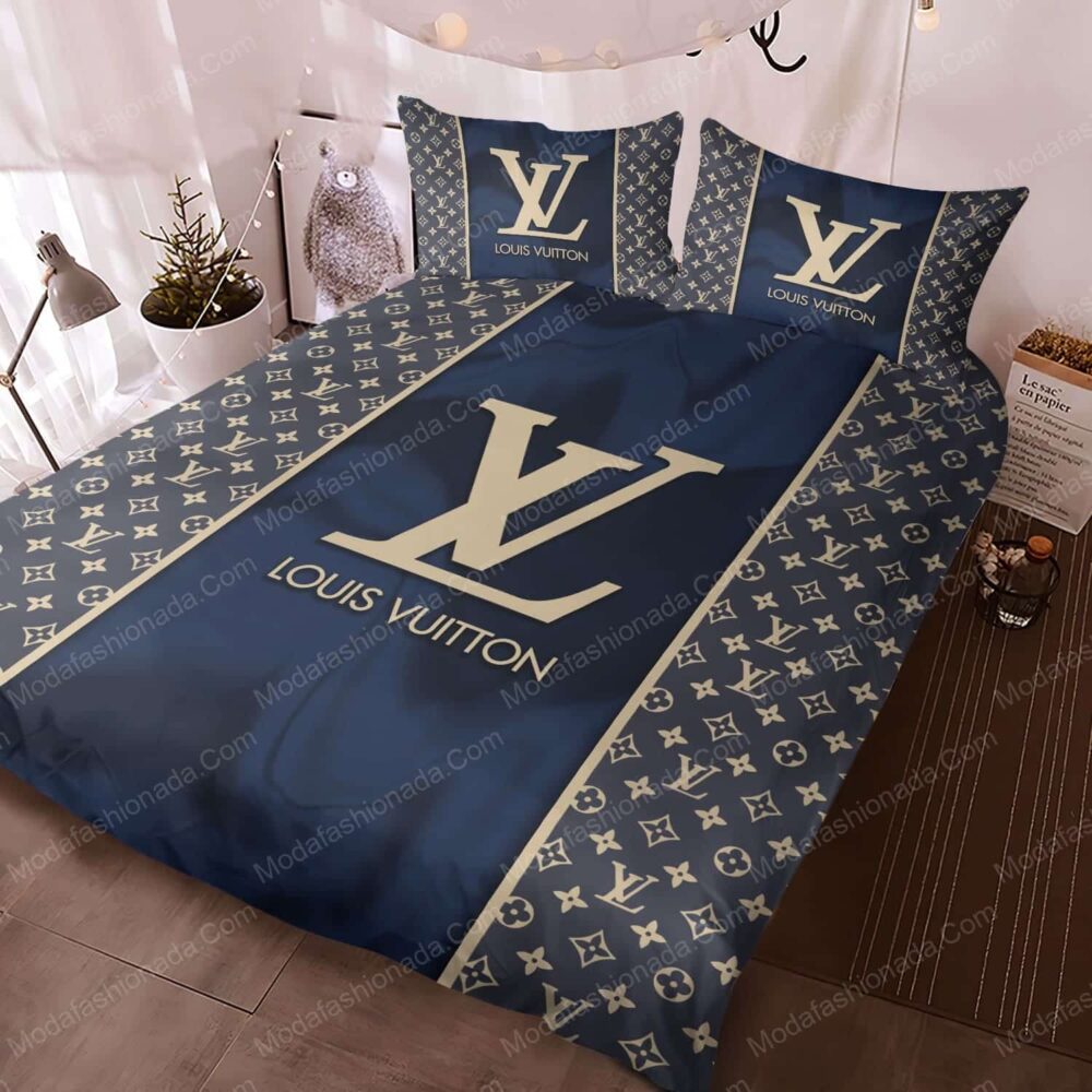 Navy Louis Vuitton Bedding Sets - TeePro