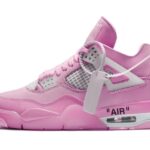 men's jordan 4 pink off white