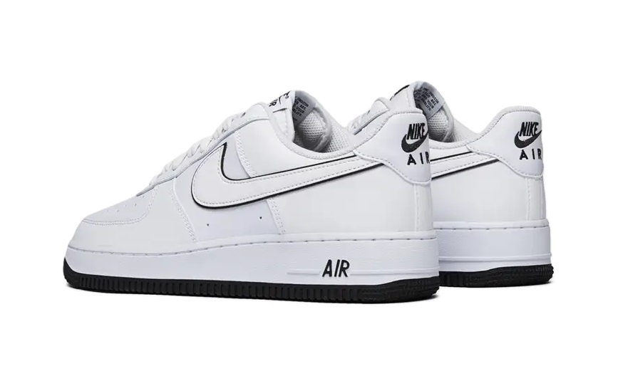 Nike Air Force 1 '07 Low White Black Outline Swoosh - TeePro