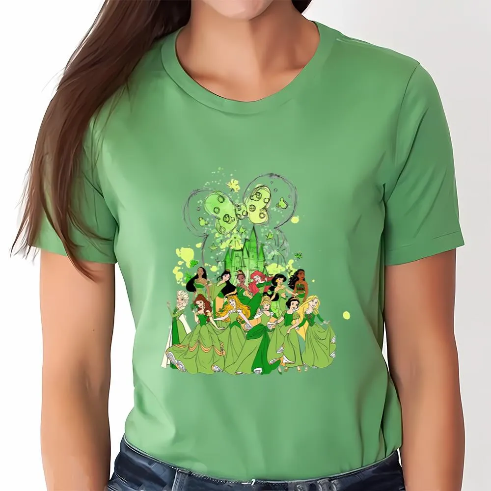 Disney Princess St Patricks Day T-Shirt, Disney Princess Shamrock Shirt ...