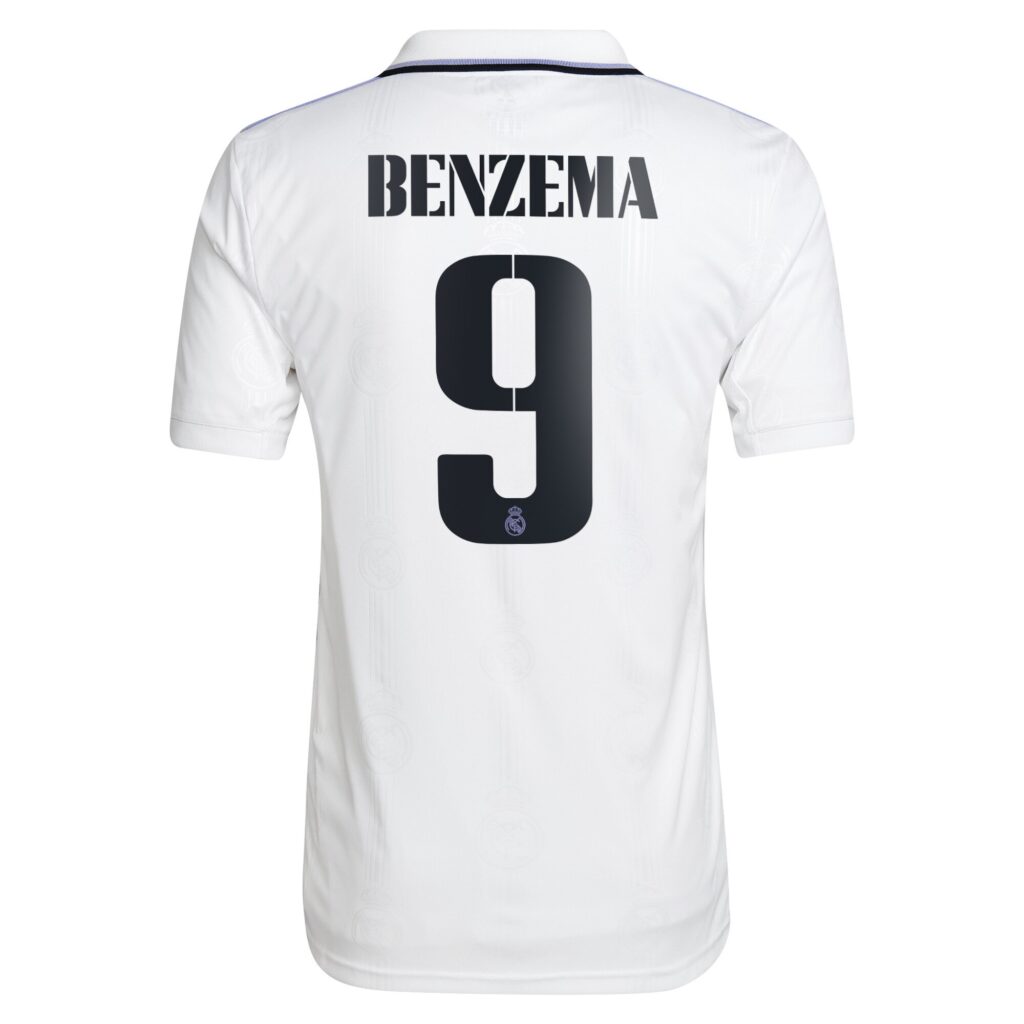 Real Madrid Home Shirt 2022-2023 with Benzema 9 printing - TeePro